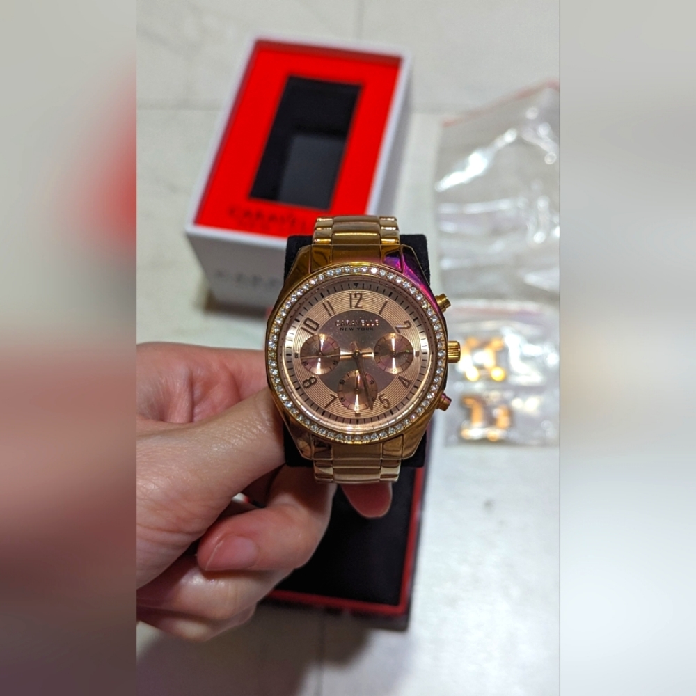 Caravelle / Bulova Rose gold woman's watch.